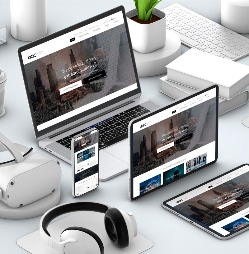 AAC Mena, Your Leadership & ISO Training Partner Full Branding & Website Design | Aimstyle Graphics