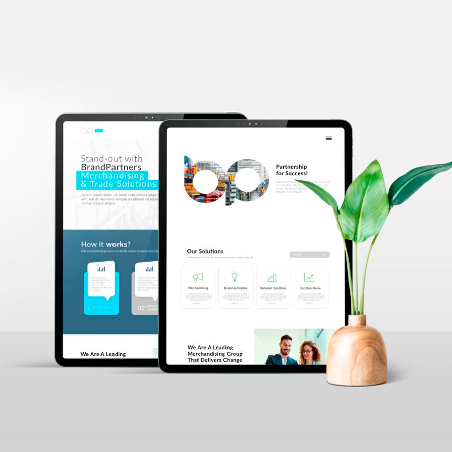 BrandPartners Re-Branding And Website Launch for a leading merchandising BP in Saudi Arabia  | Aimstyle Graphics